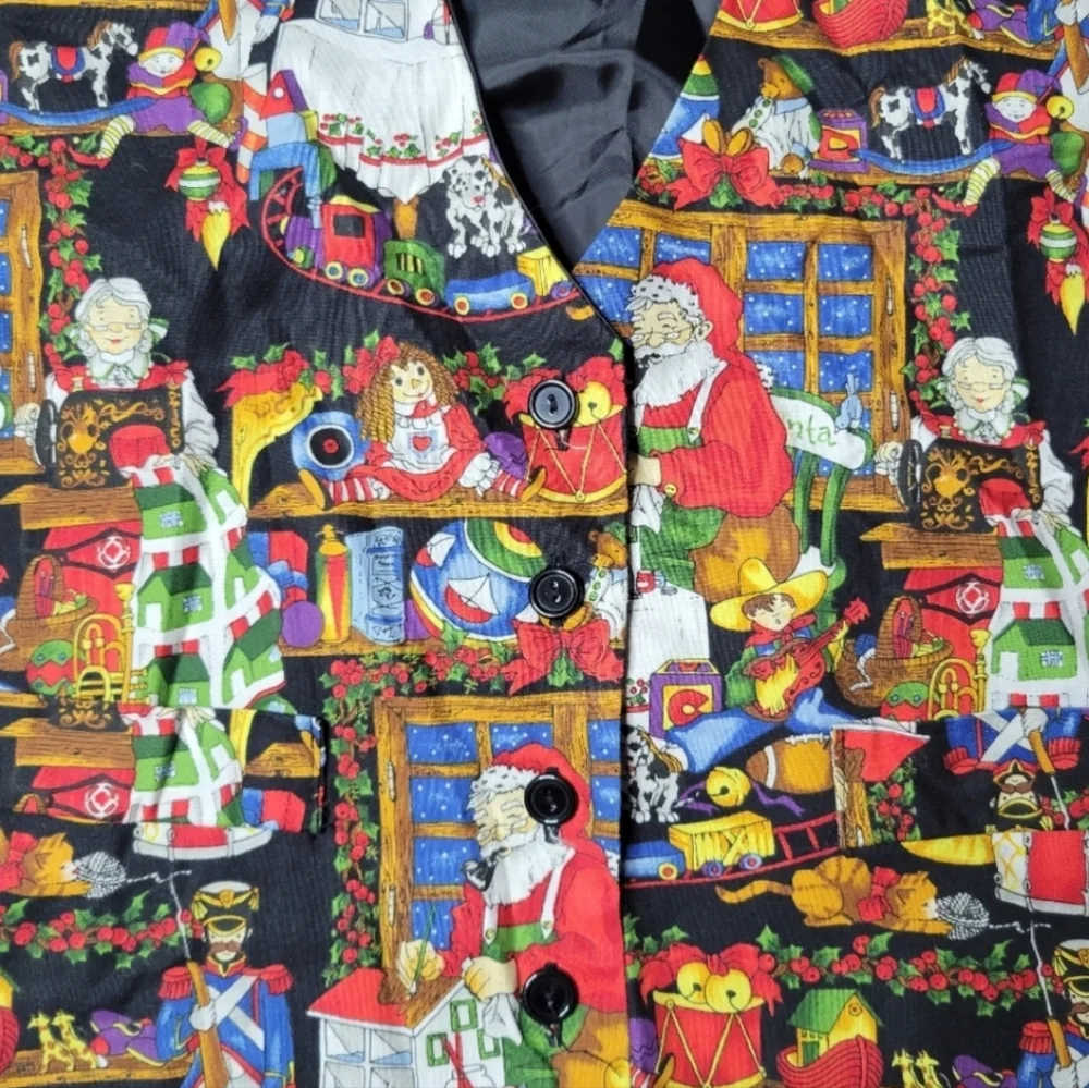 Vintage Santa's Workshop Ugly‎ Christmas/Holiday Vest